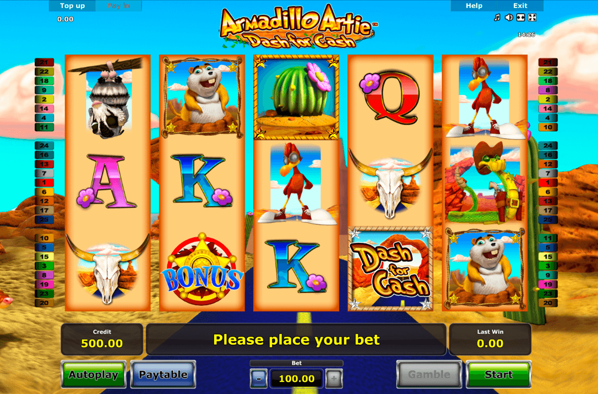 armadillo artie novomatic slot