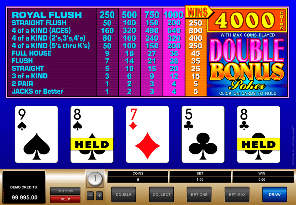double bonus poker microgaming
