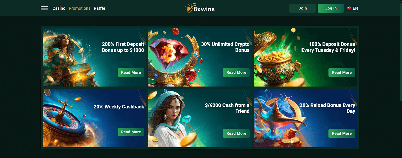 8xwins Casino Bonuses