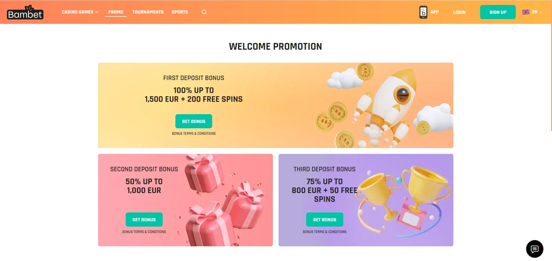 Bambet casino bonuses