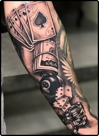 blackjack cards tattoo