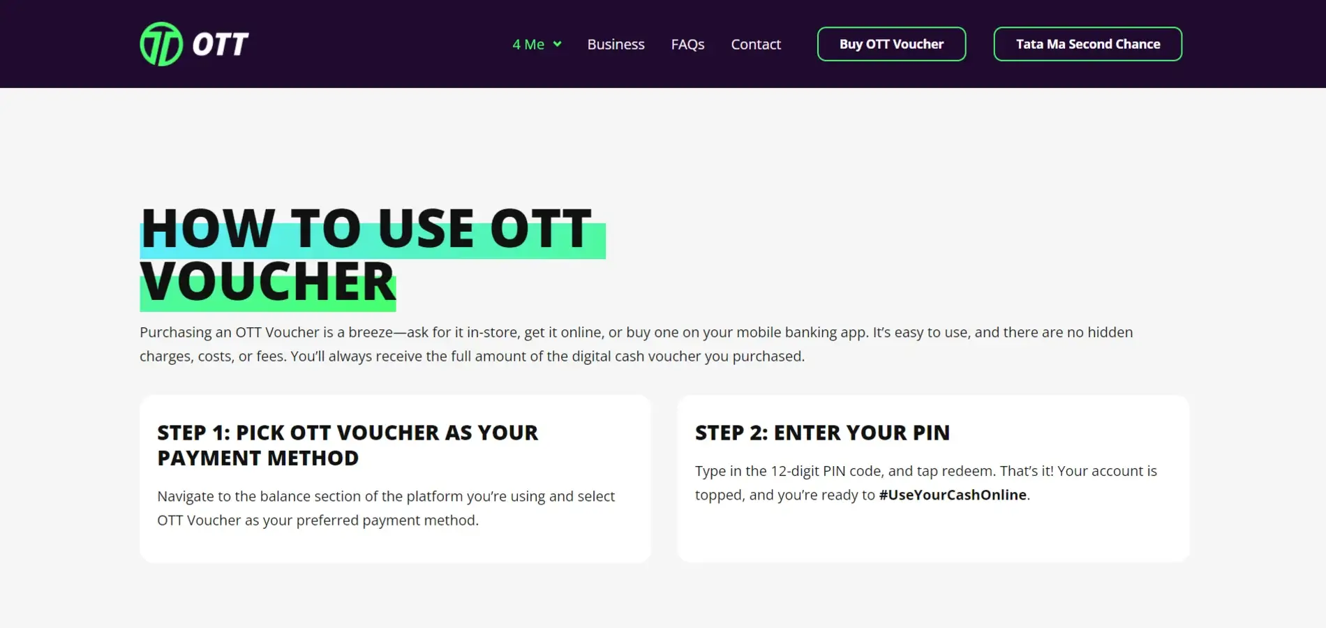 How to use an OTT Voucher