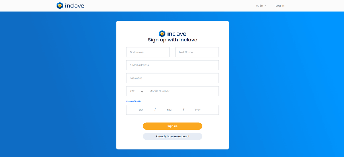 Inclave registration process