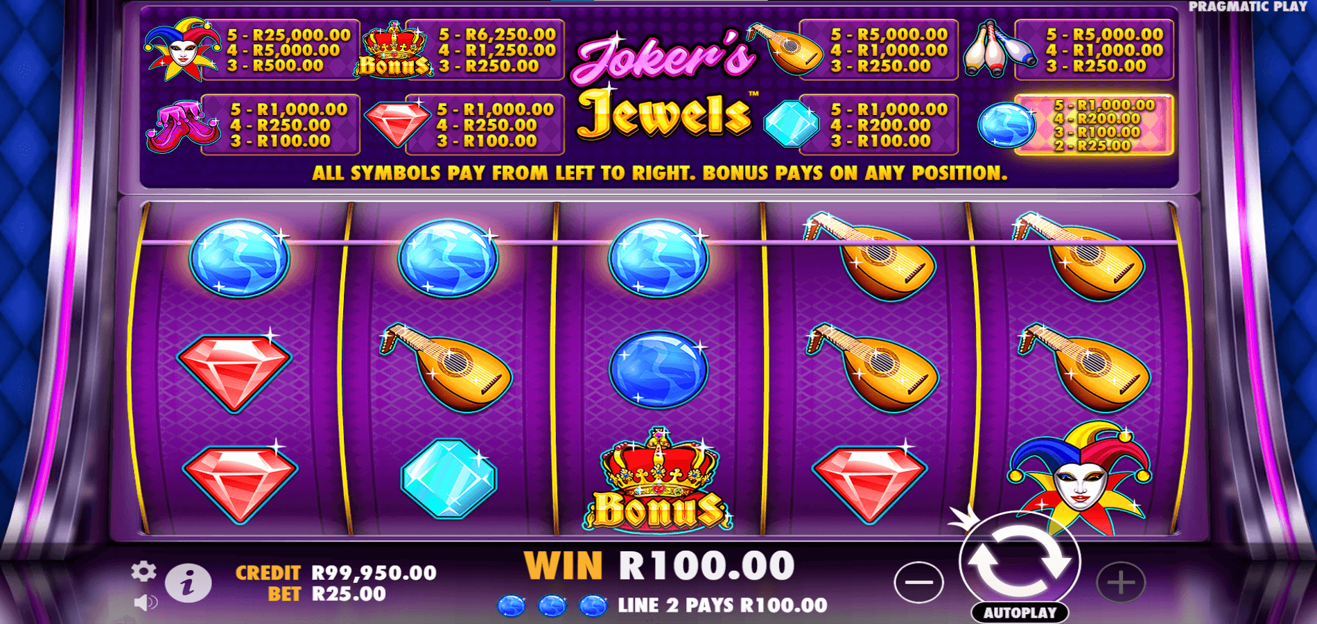 Jokers Jewels slot game by Pragmatic Play