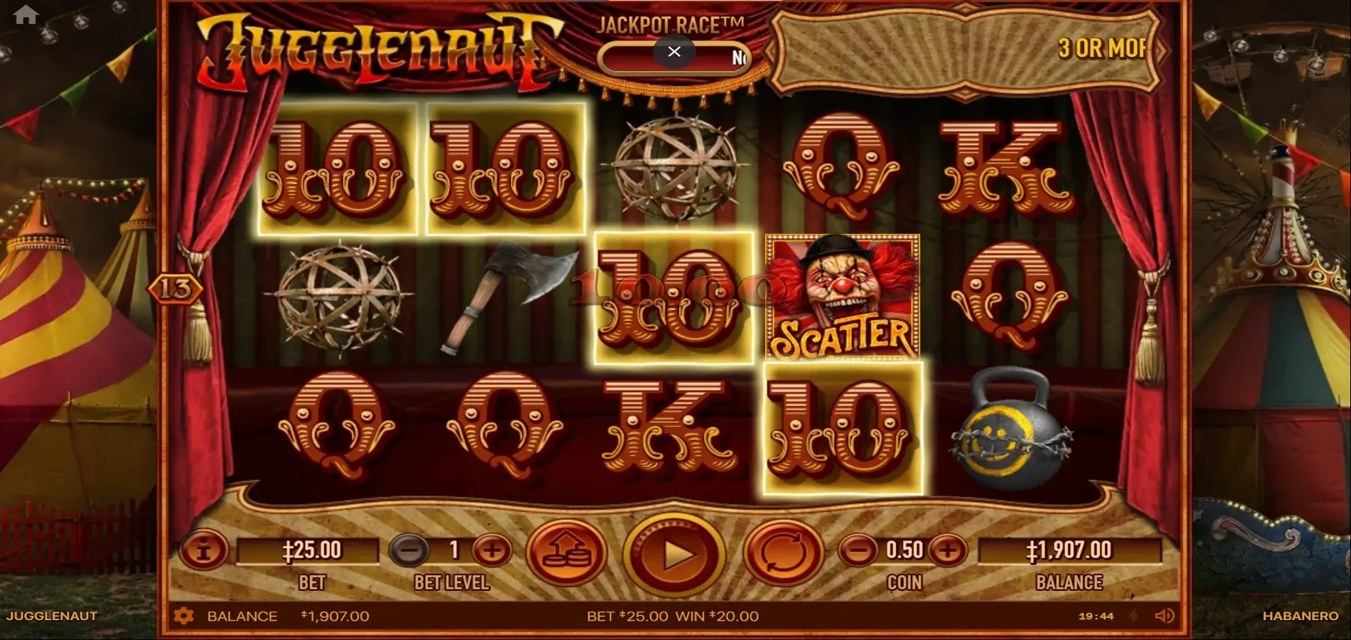 Jugglenaut online slot game