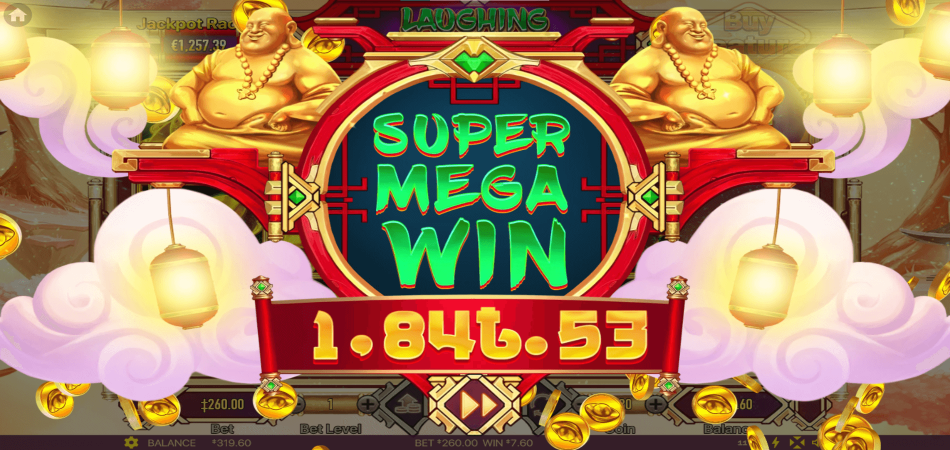 Laughing Buddha super mega win in real money