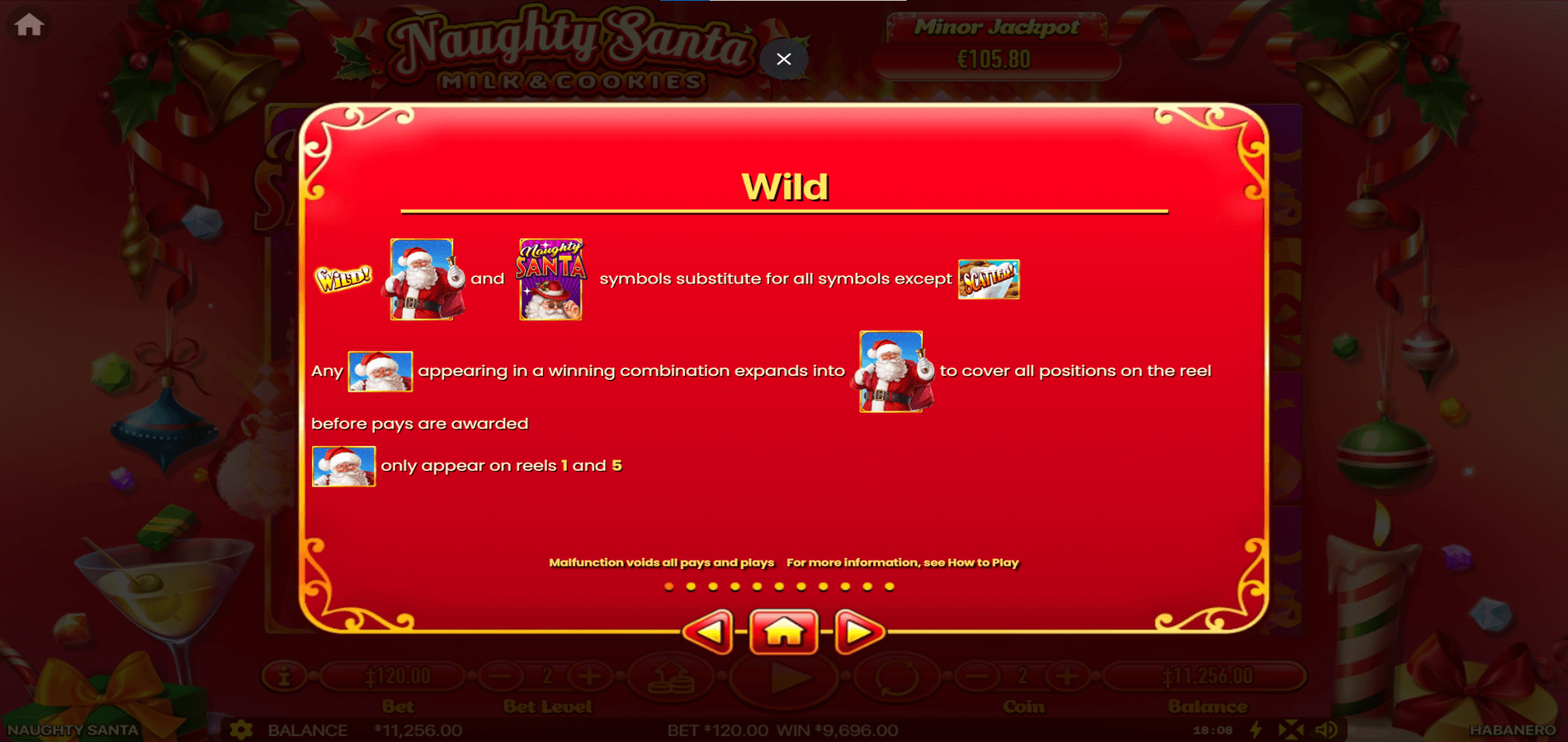 Naughty Santa wild symbol