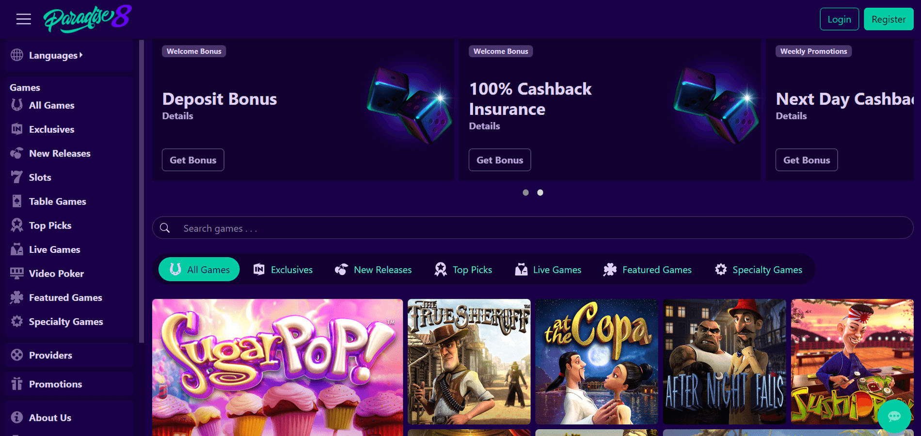 Paradise 8 casino official site