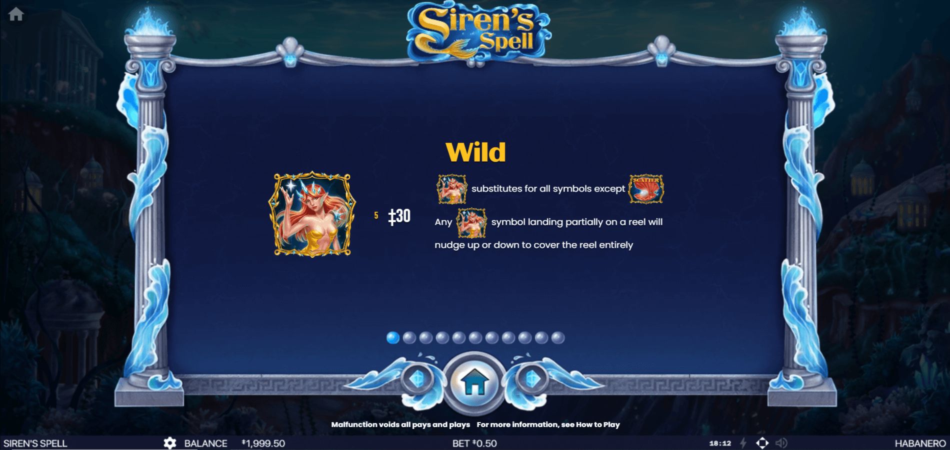 Sirens Spell game features and symbols