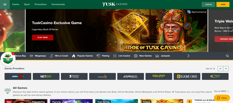 Tusk R50 minimum deposit casino