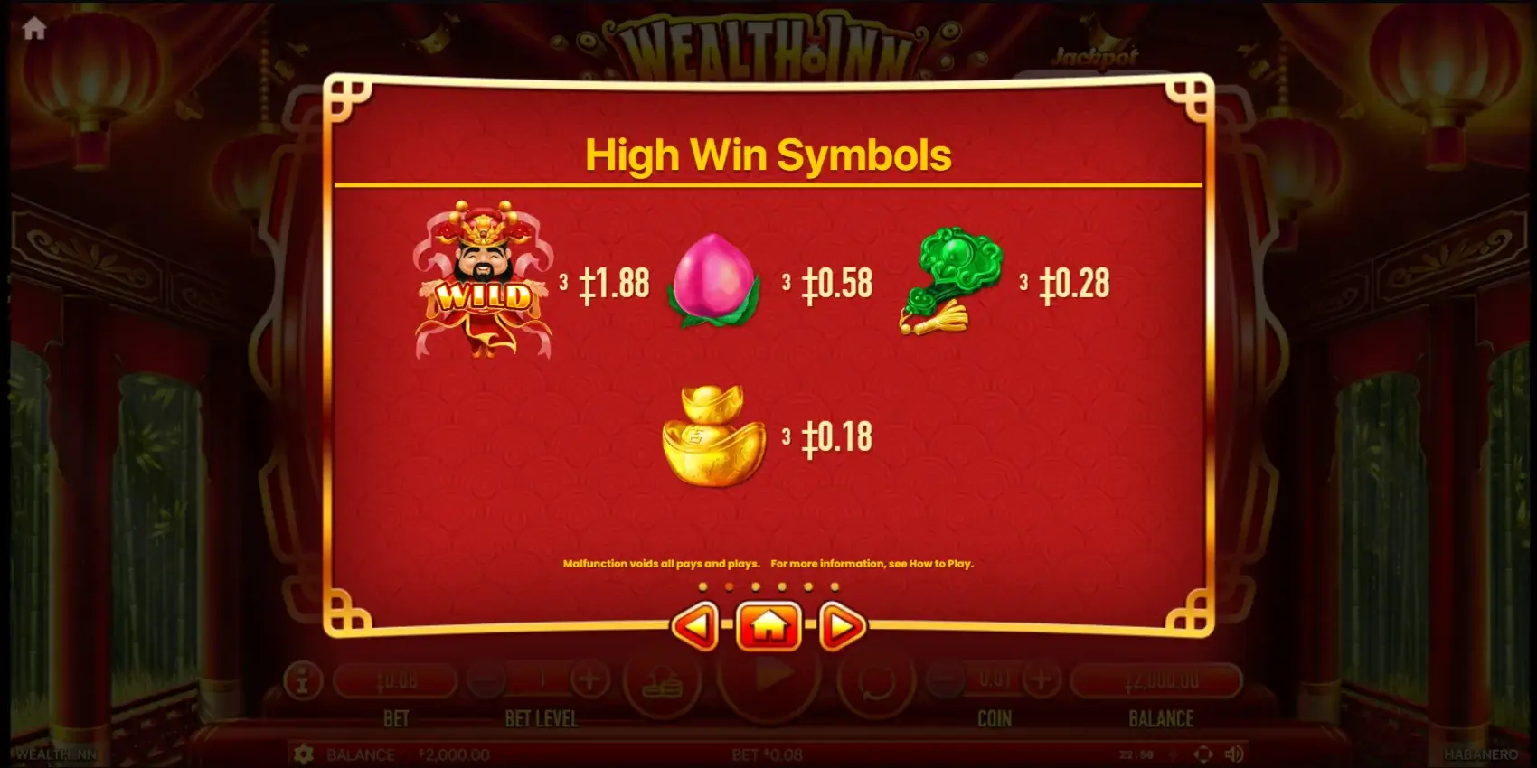 Wealth Inn slot game features