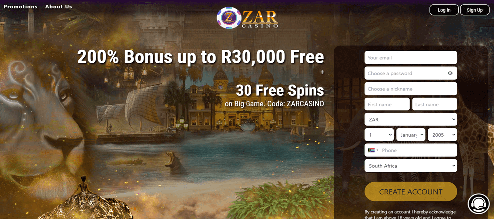 ZAR R55 low deposit casino