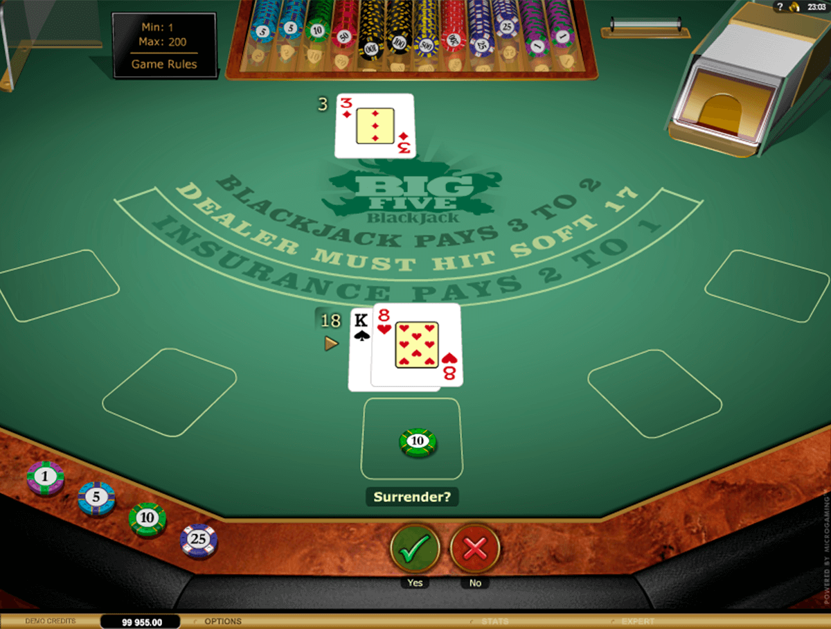 big 5 blackjack gold microgaming online