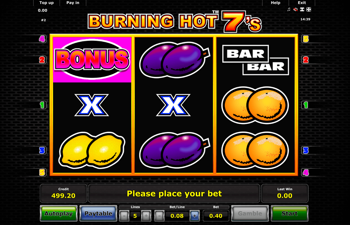 burning hot sevens novomatic slot