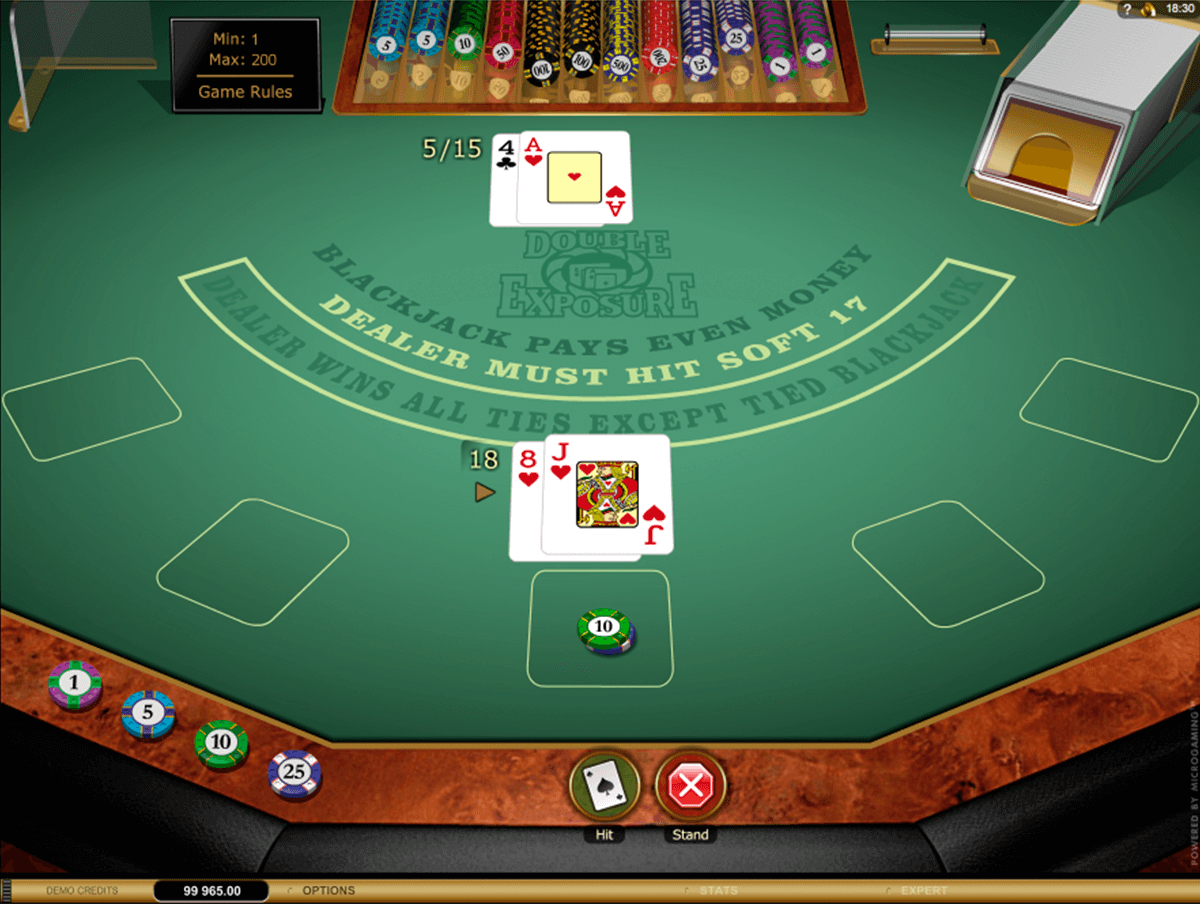 double exposure blackjack gold microgaming online 