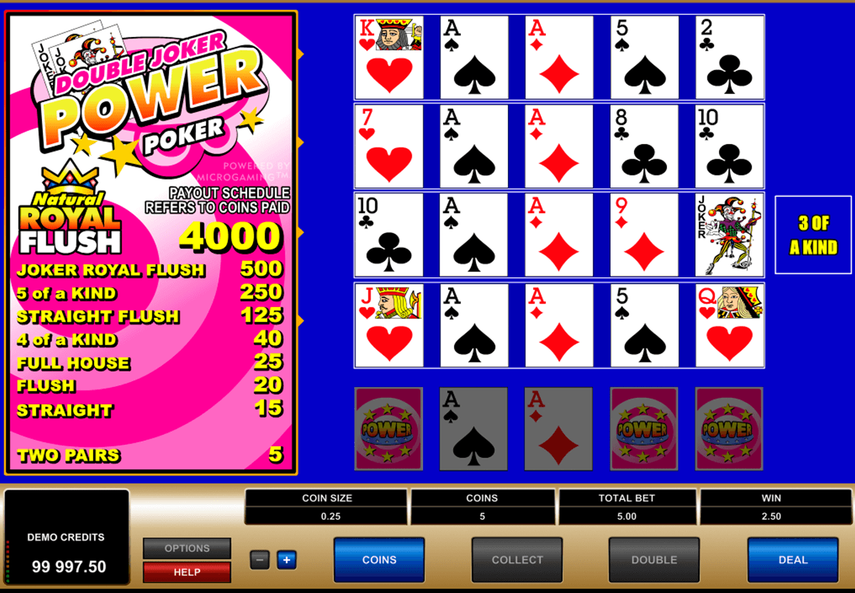 double joker play power poker microgaming