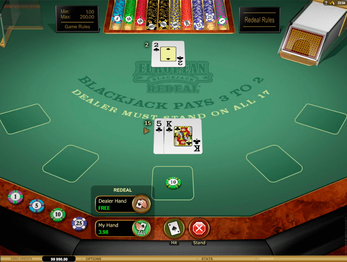 european blackjack redeal microgaming online