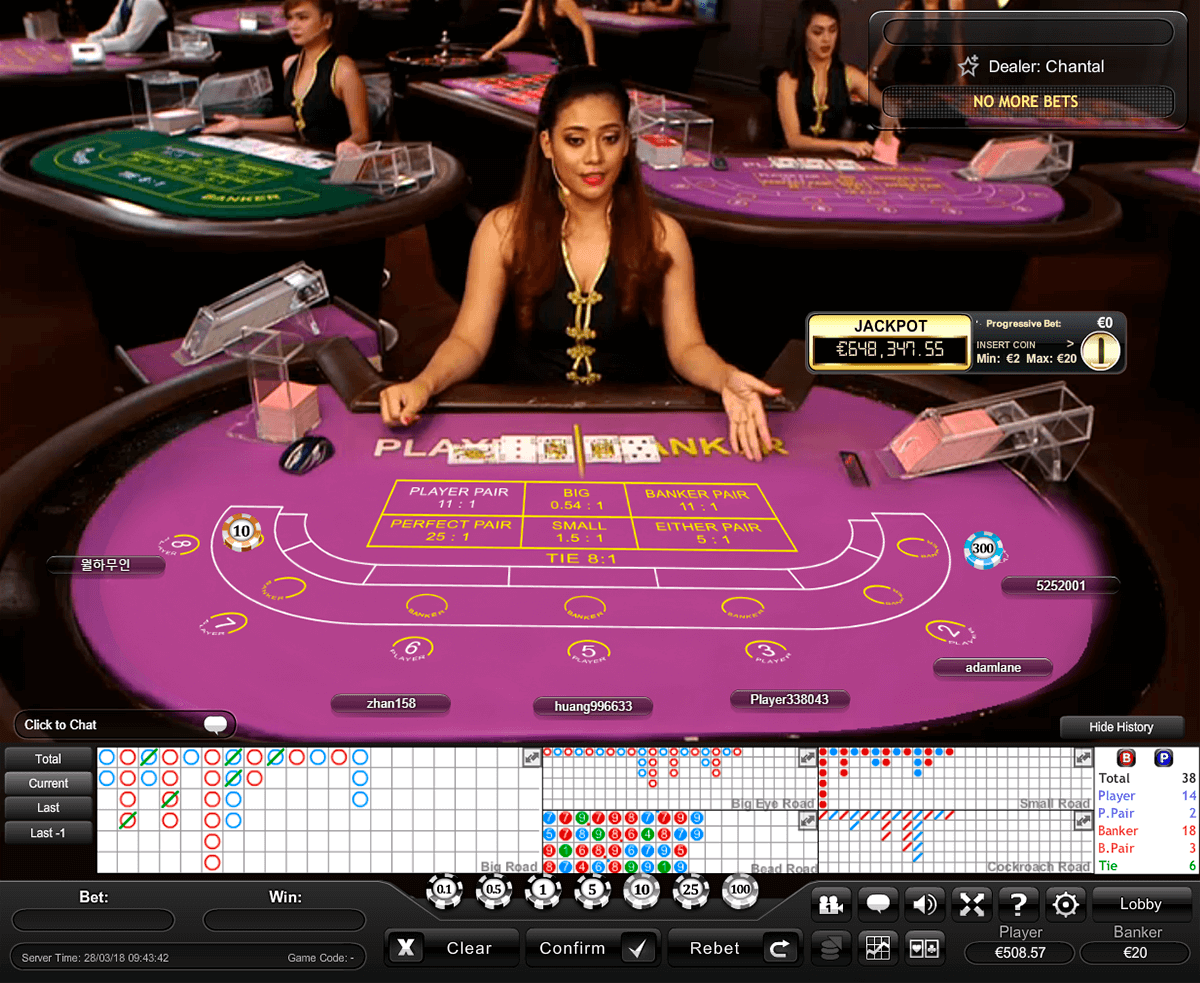live progressive baccarat playtech online
