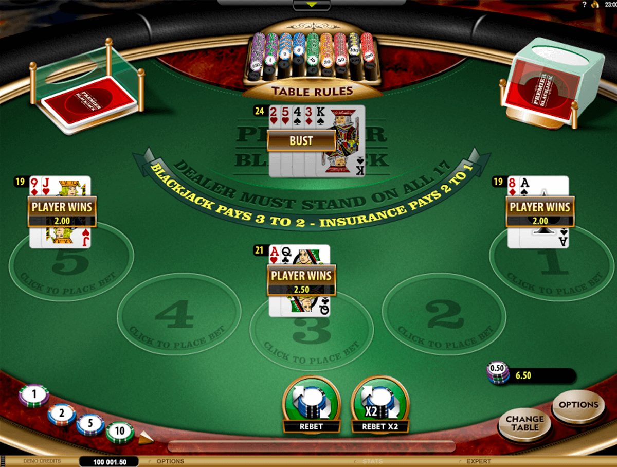 premier blackjack multihand gold microgaming online