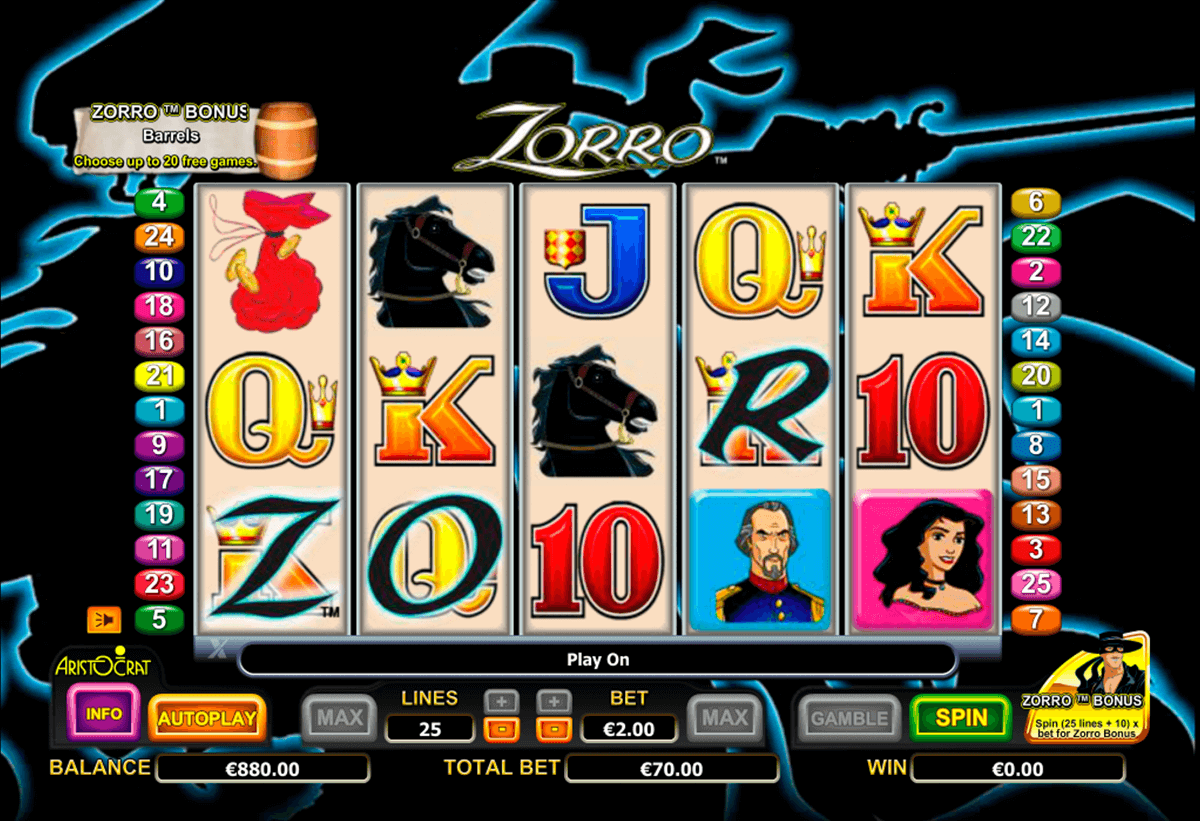 zorro aristocrat slot 